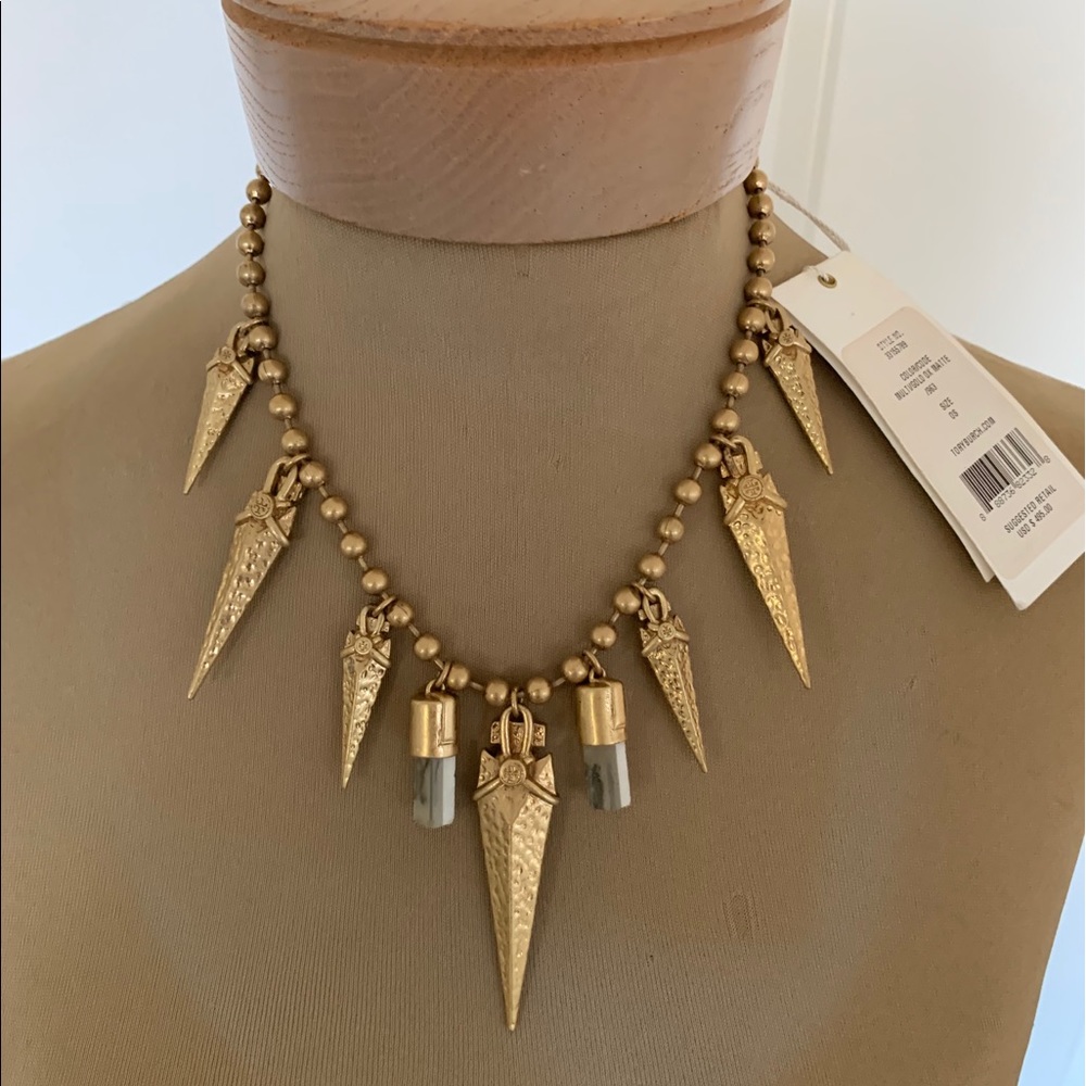 Tory Burch Gold Necklace with Pendant Accents